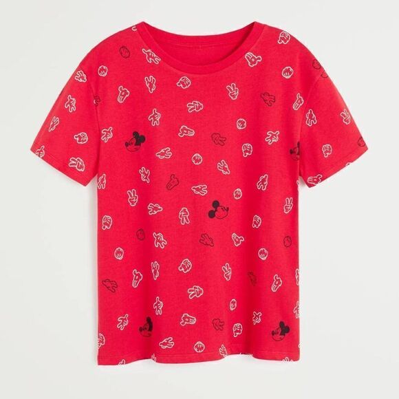 Mango Disney Mickey Mouse T-shirt Organic Cotton New - Picture 3 of 5